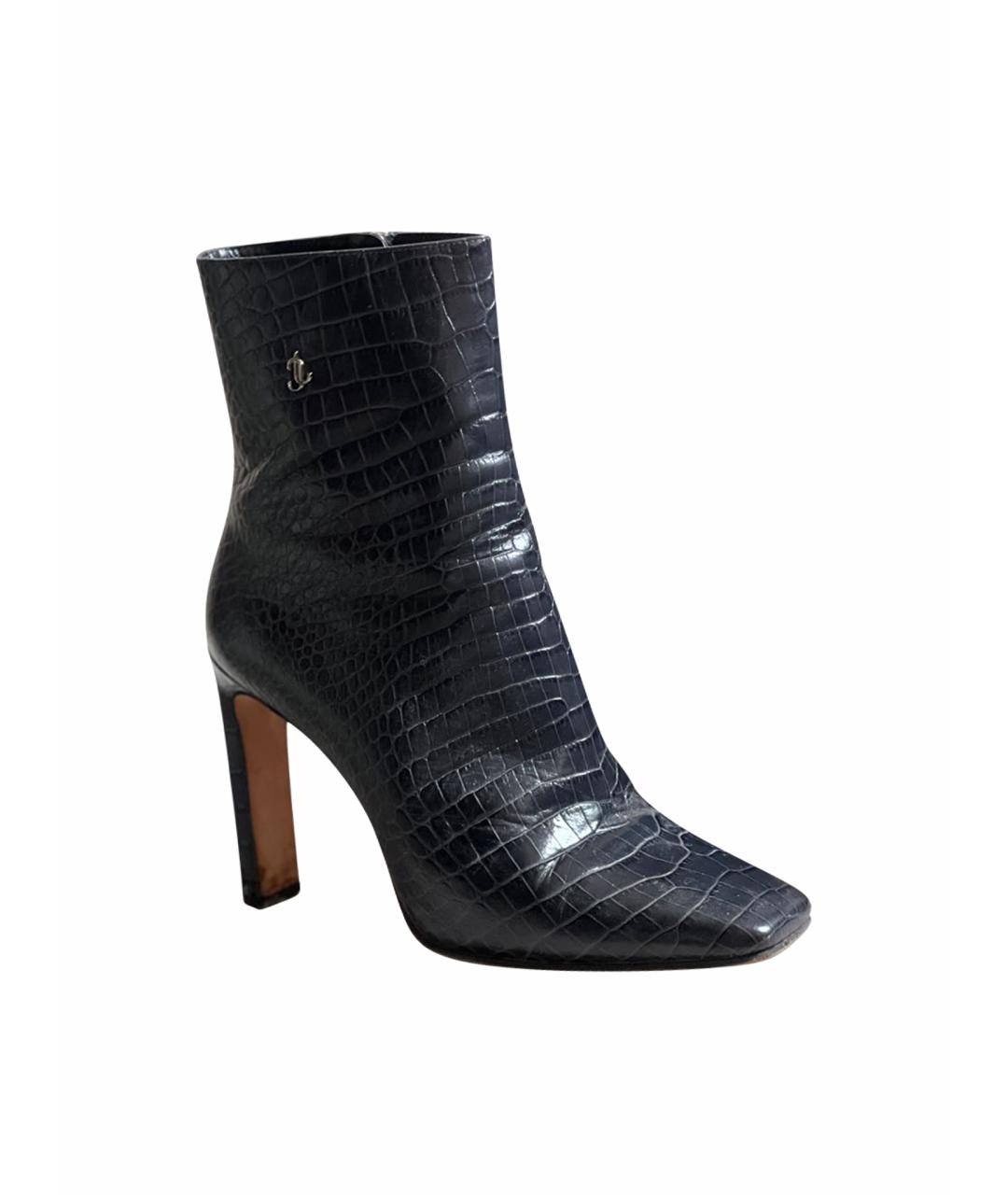 JIMMY CHOO Темно-синие кожаные ботильоны, фото 1