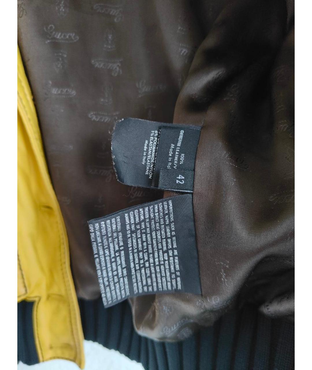 GUCCI Желтая кожаная куртка, фото 5