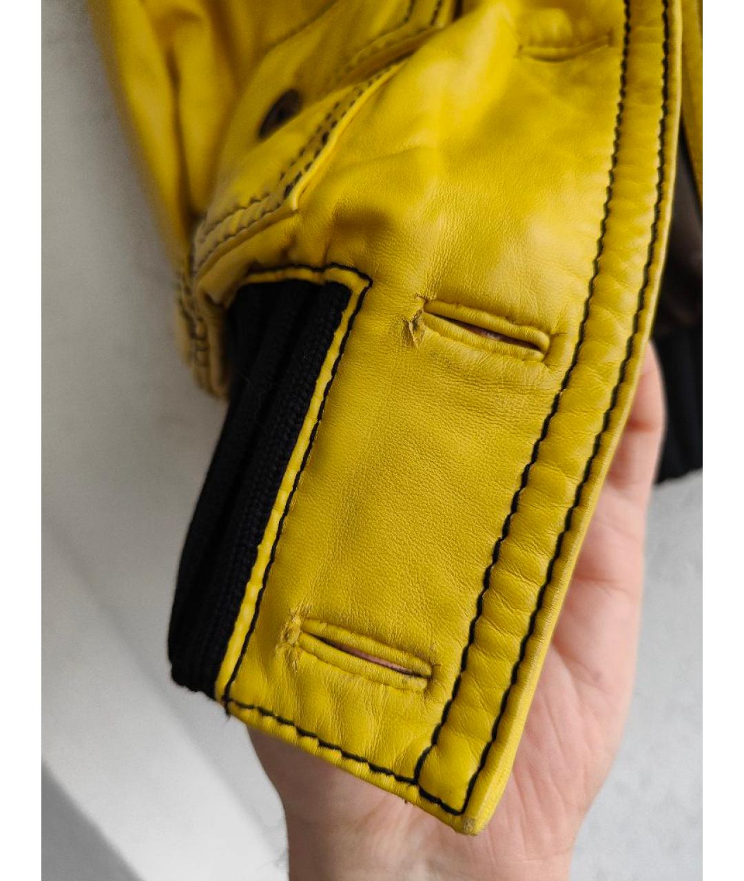 GUCCI Желтая кожаная куртка, фото 6