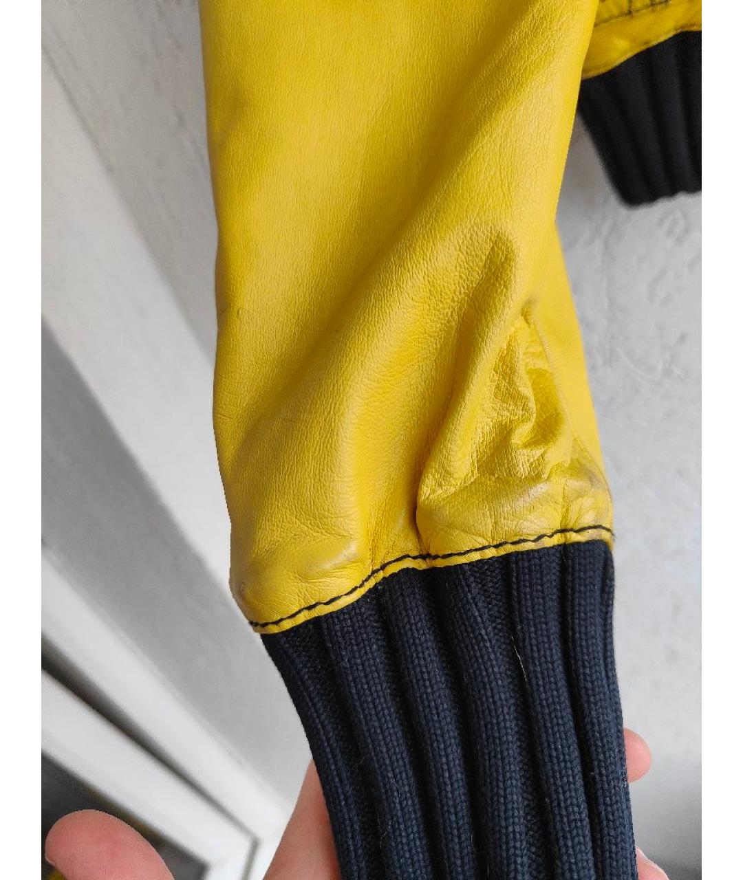 GUCCI Желтая кожаная куртка, фото 7