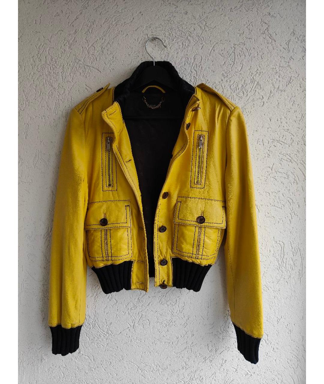 GUCCI Желтая кожаная куртка, фото 3
