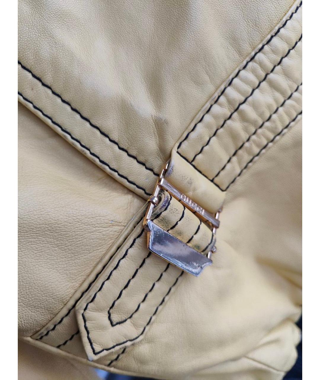 GUCCI Желтая кожаная куртка, фото 9