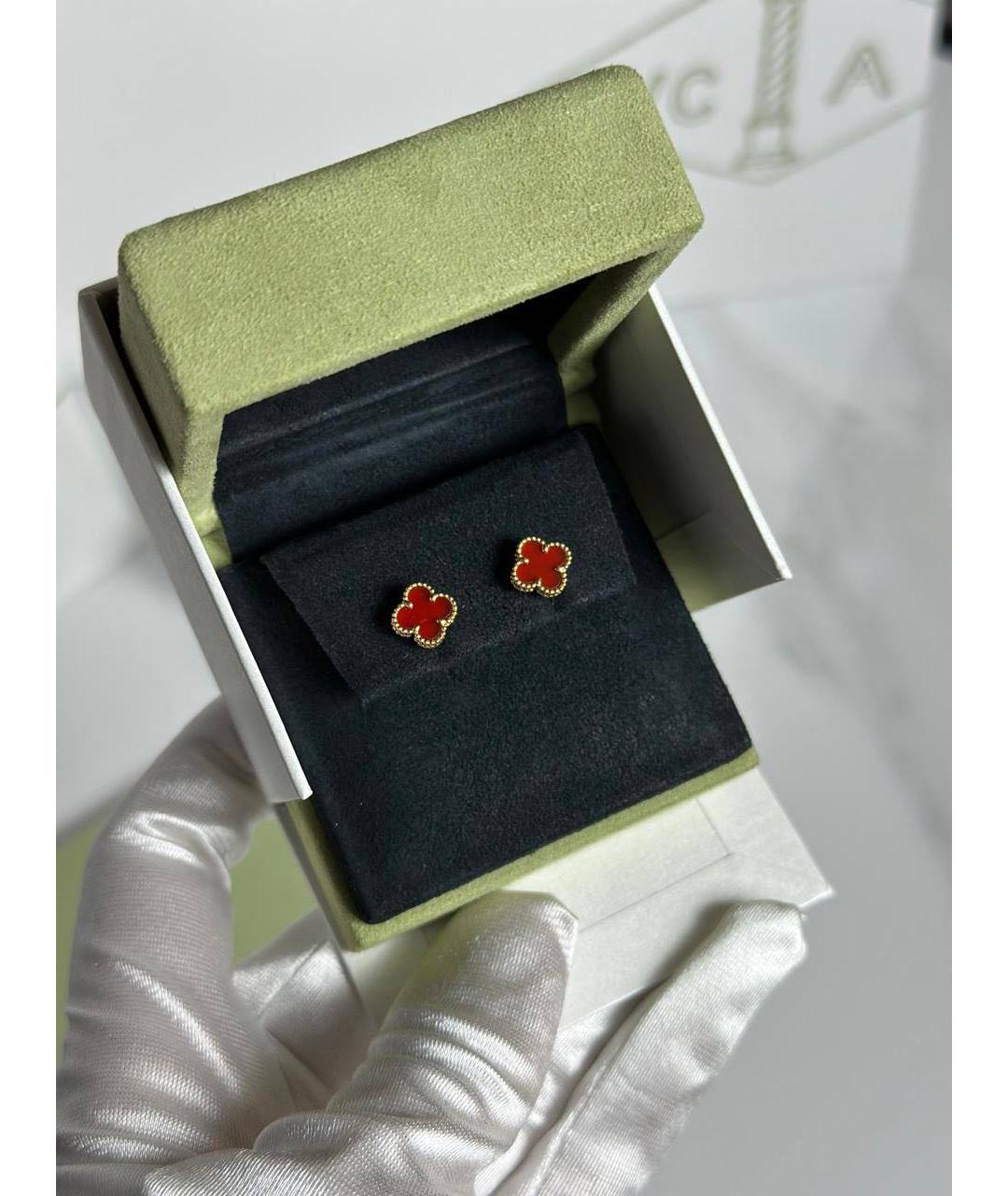 VAN CLEEF & ARPELS Бордовые серьги из розового золота, фото 2