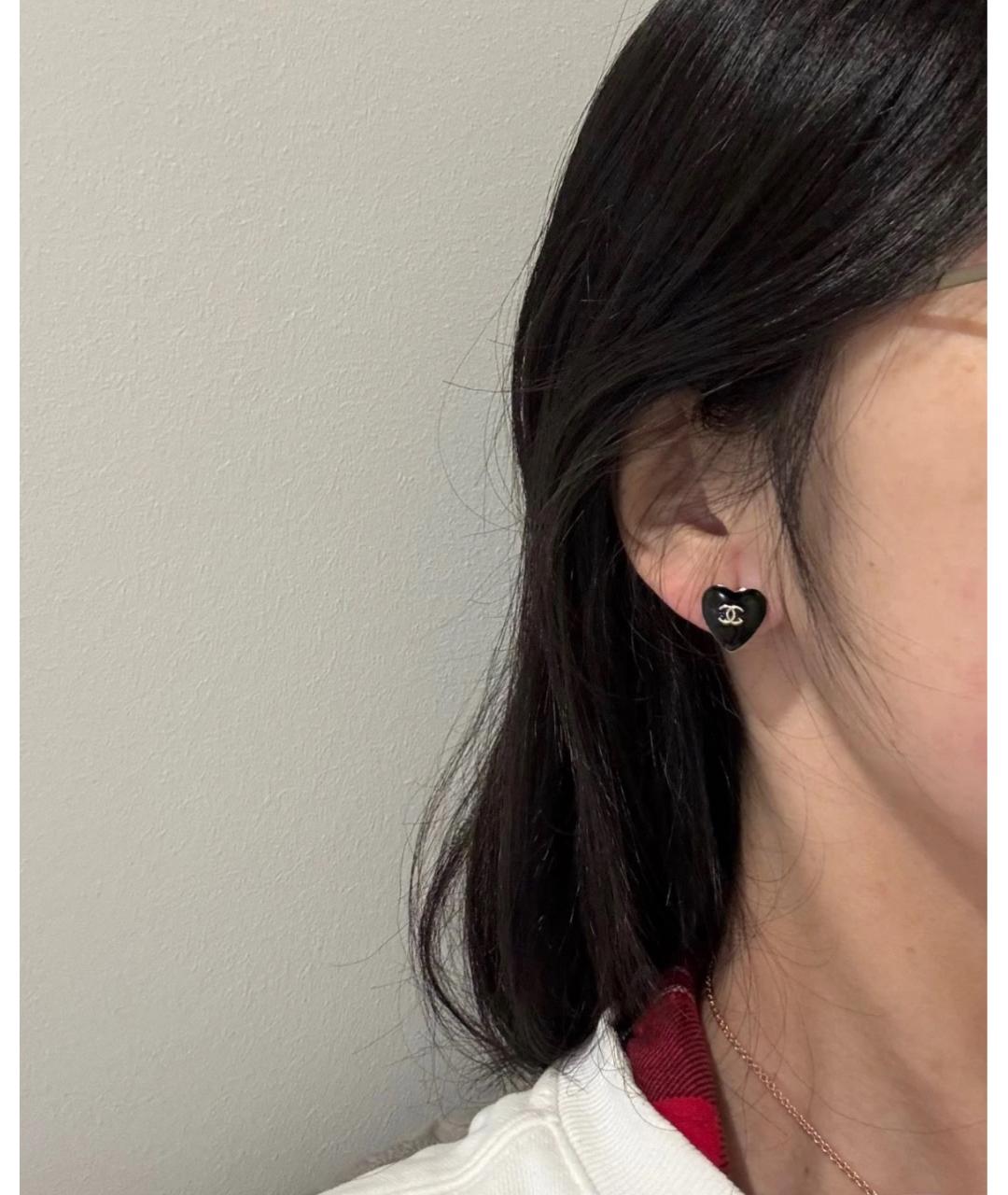 CHANEL Черные серьги, фото 4