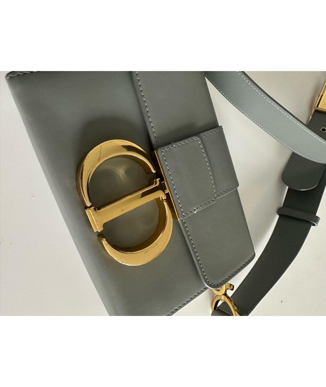 CHRISTIAN DIOR Голубая кожаная сумка через плечо, фото 4