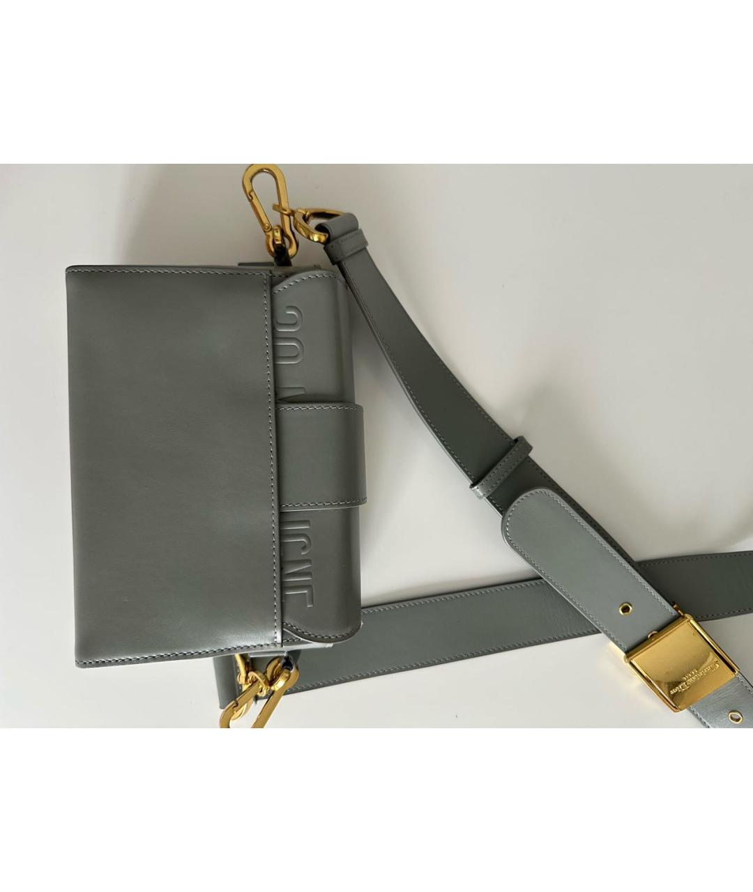 CHRISTIAN DIOR Голубая кожаная сумка через плечо, фото 3