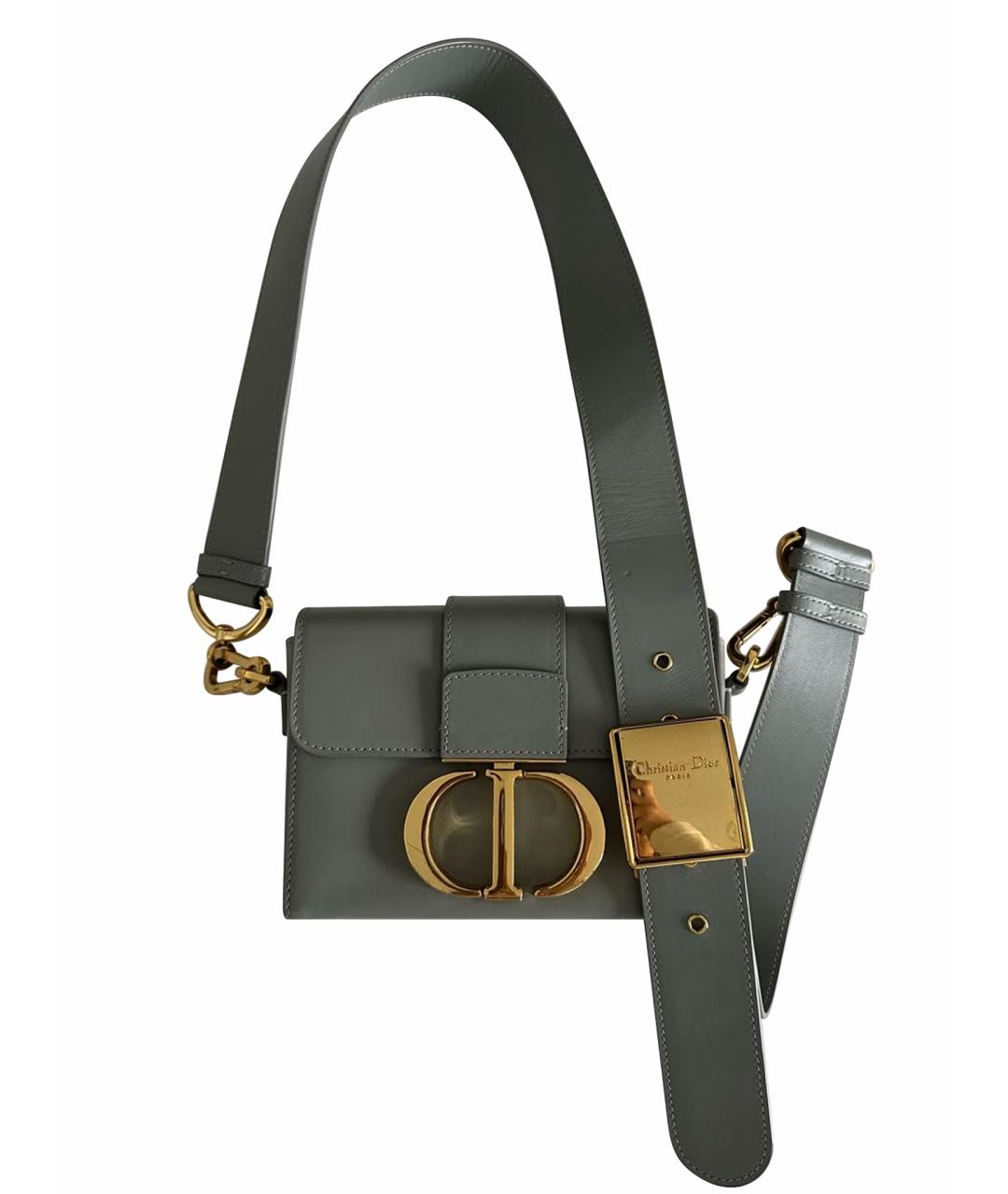 CHRISTIAN DIOR Голубая кожаная сумка через плечо, фото 1