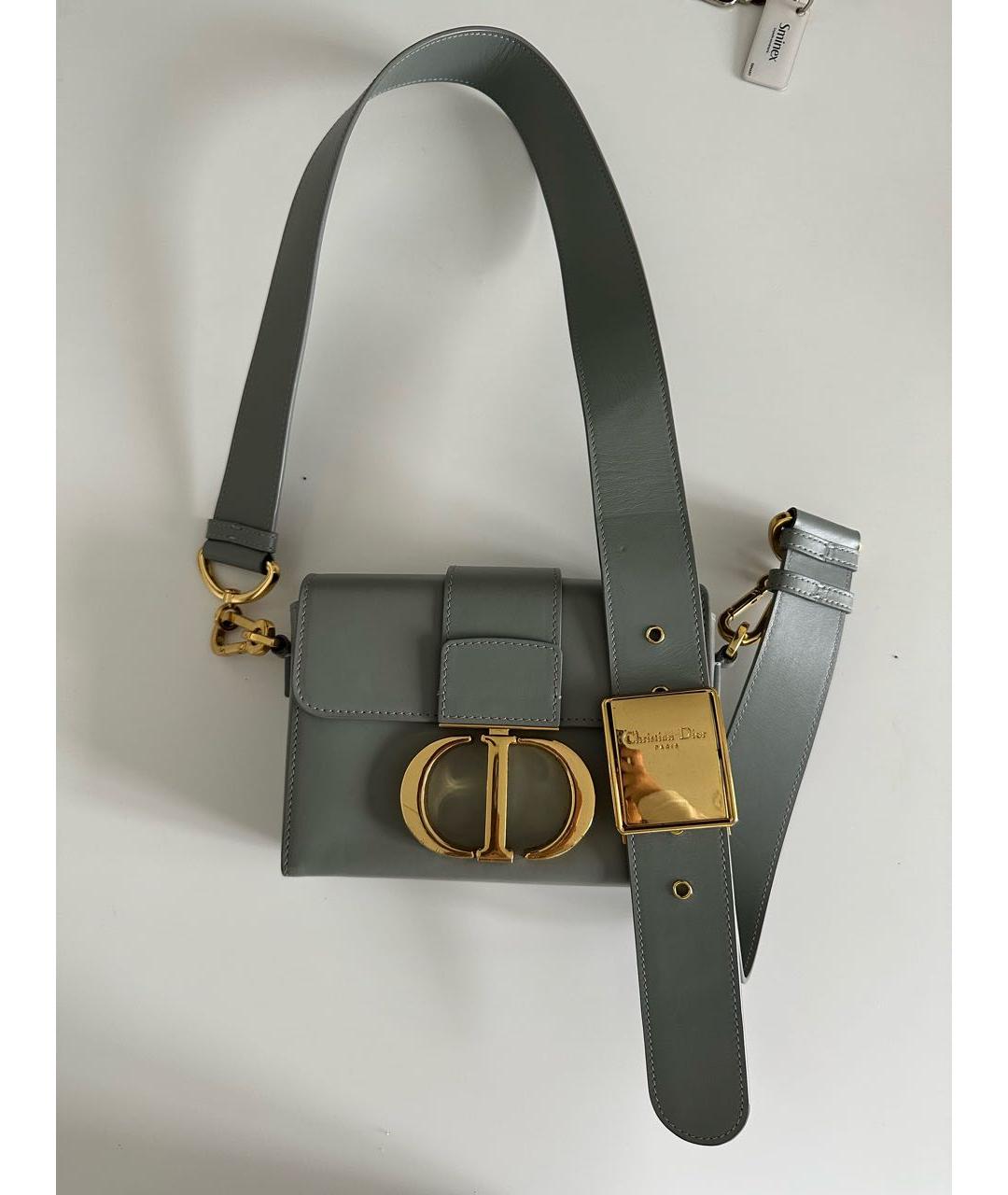 CHRISTIAN DIOR Голубая кожаная сумка через плечо, фото 5