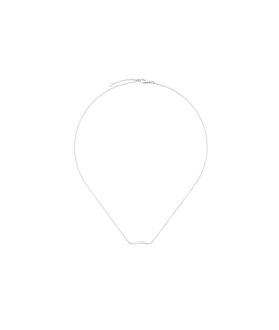GUCCI Серебряное колье из белого золота, фото 3