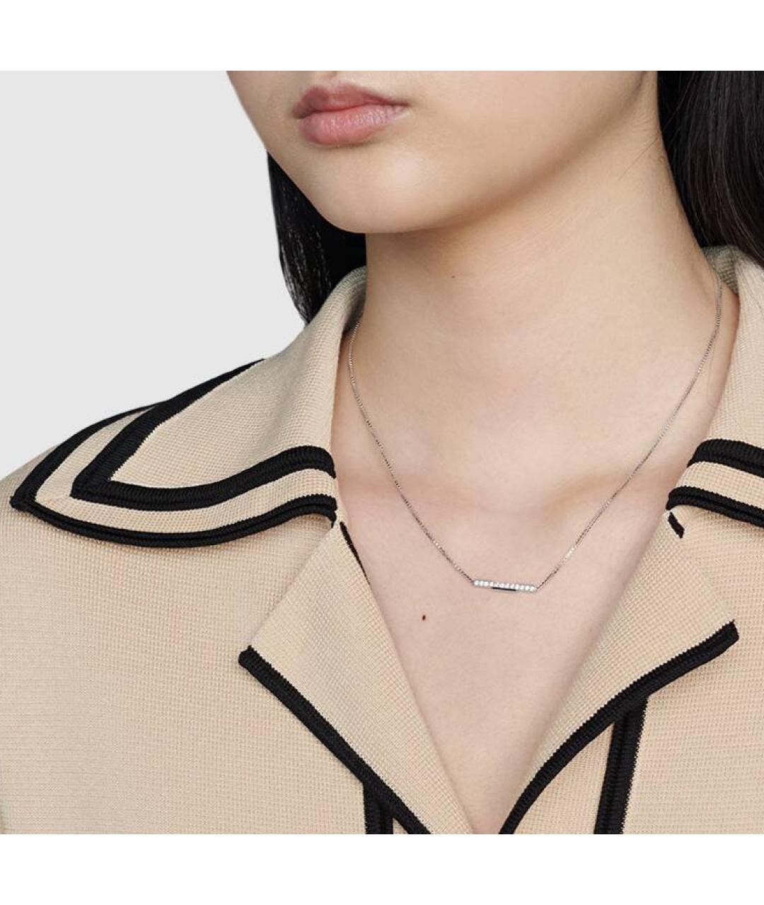 GUCCI Серебряное колье из белого золота, фото 4