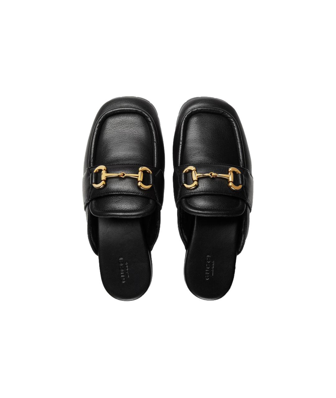 GUCCI Черные кожаные сабо, фото 4