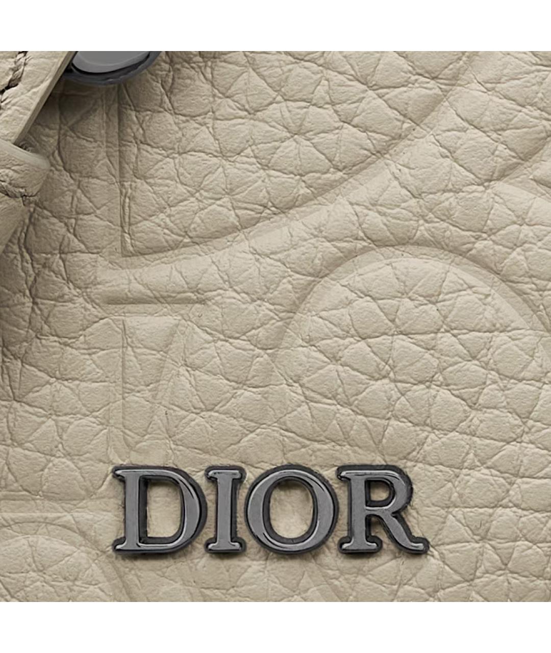 CHRISTIAN DIOR Бежевая кожаная сумка на плечо, фото 6