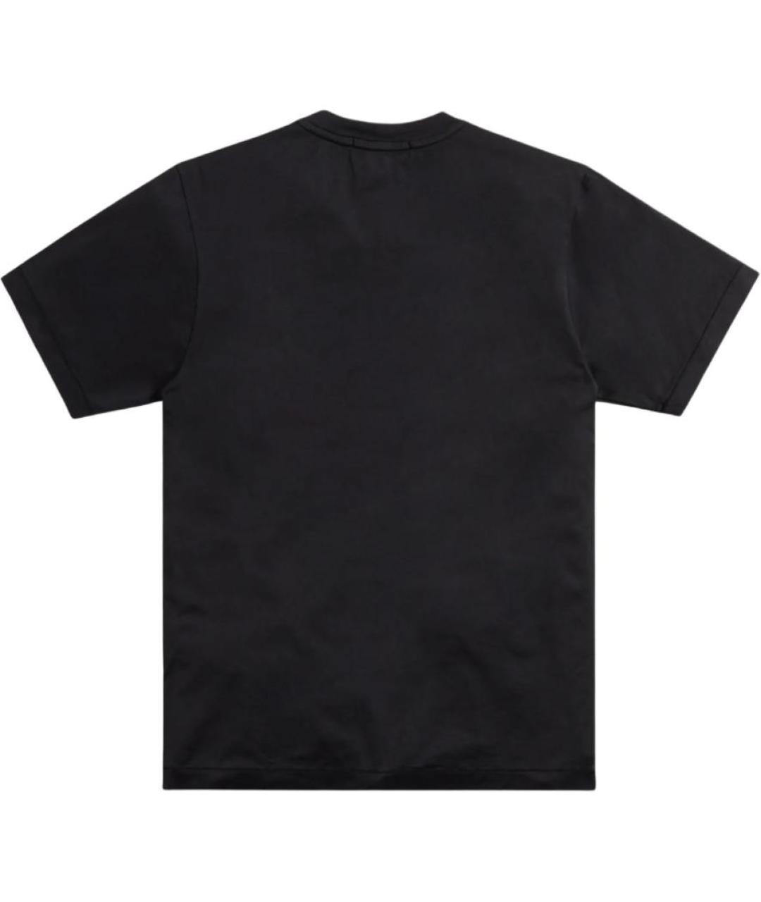 STONE ISLAND Черная хлопковая футболка, фото 2