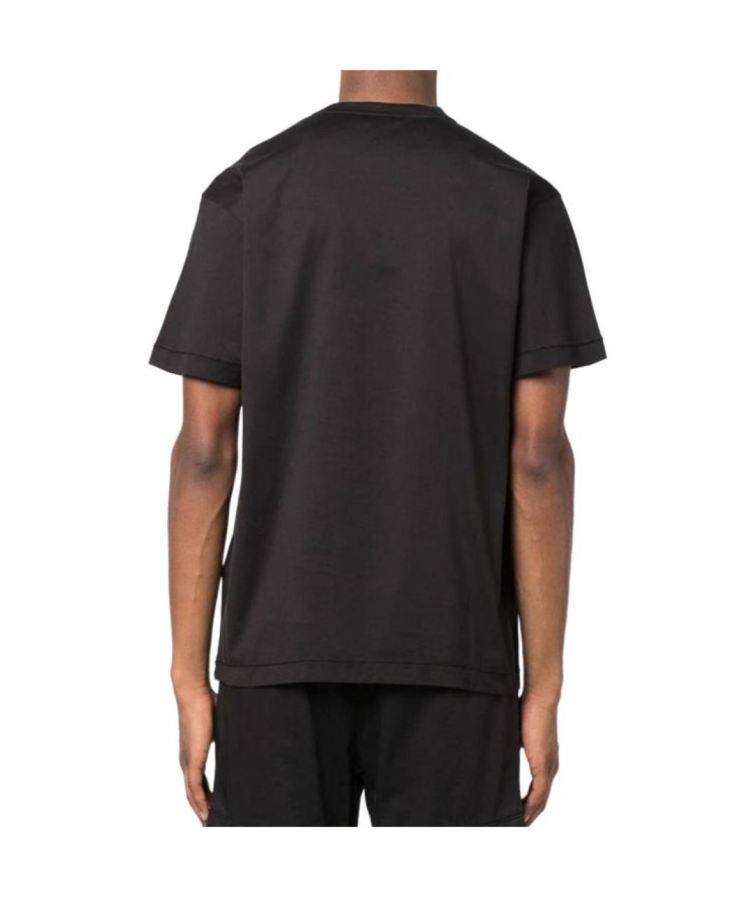 STONE ISLAND Черная хлопковая футболка, фото 4