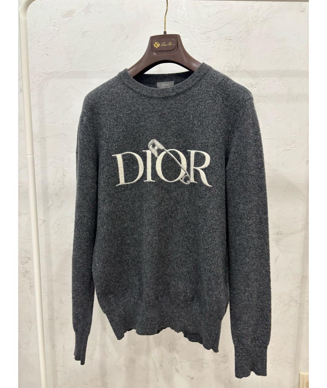 CHRISTIAN DIOR Серый шерстяной джемпер / свитер, фото 5