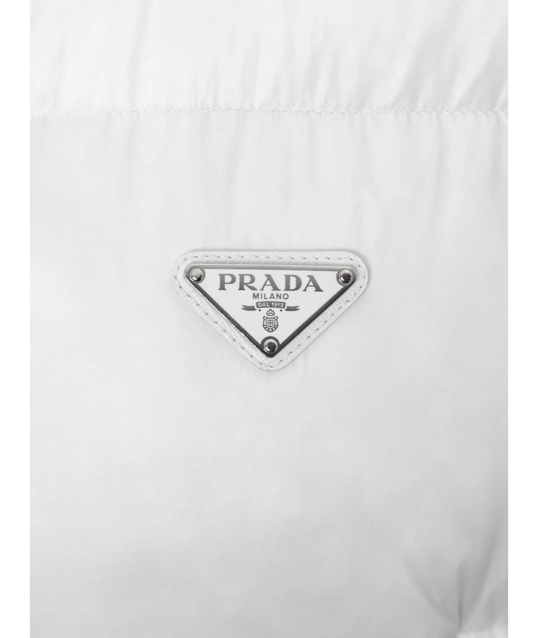 PRADA Белый полиэстеровый пуховик, фото 5