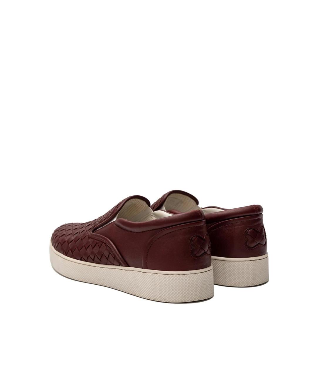 BOTTEGA VENETA Красные кожаные слипоны, фото 3
