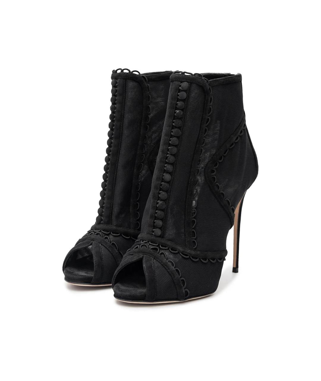 DOLCE&GABBANA Черные текстильные ботильоны, фото 2