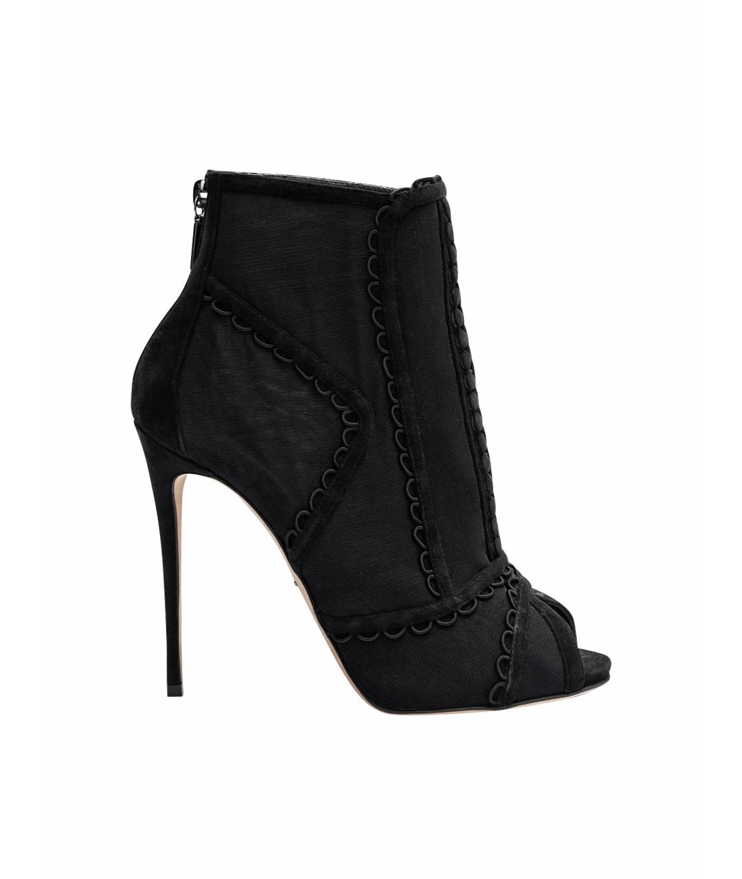 DOLCE&GABBANA Черные текстильные ботильоны, фото 1