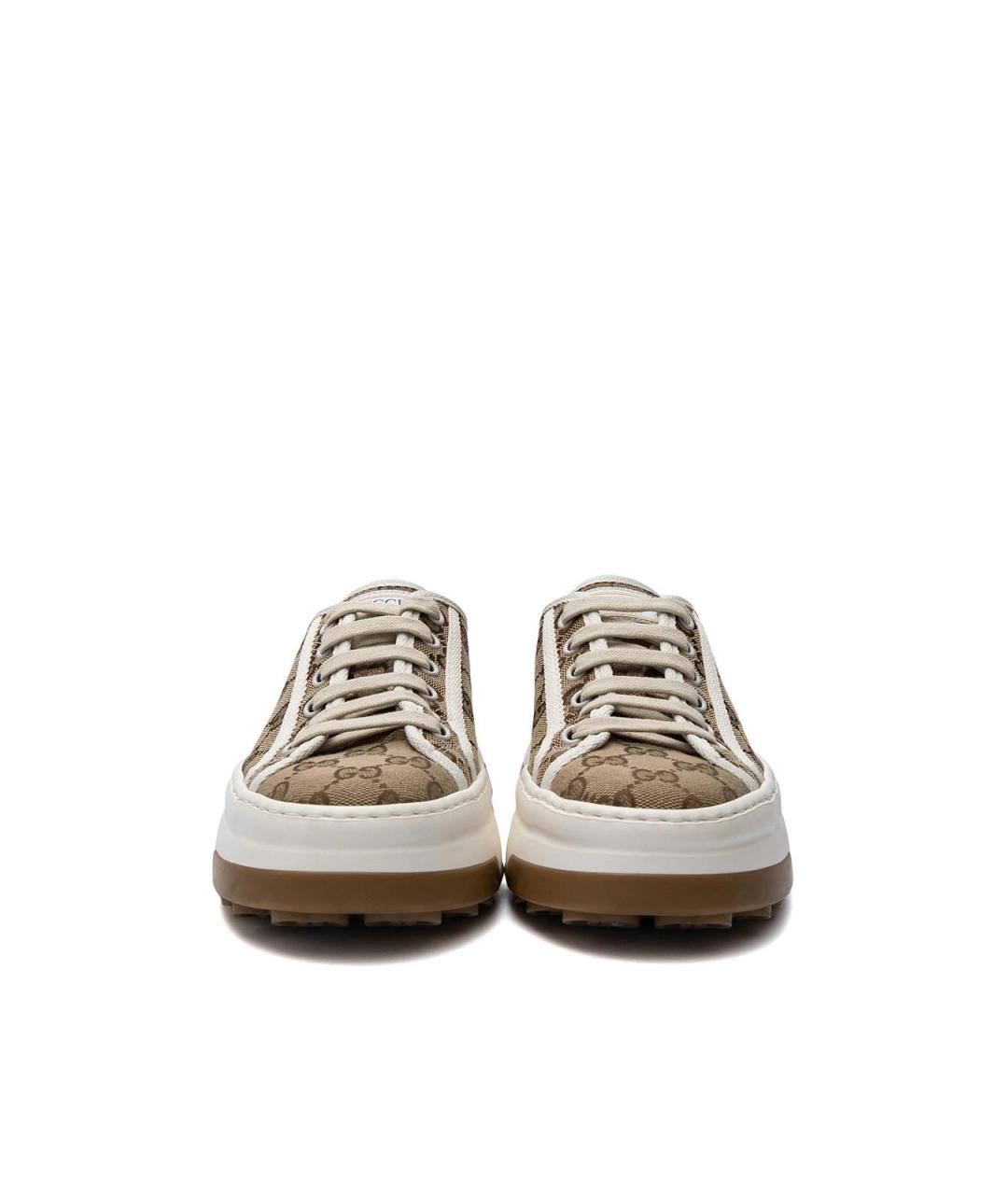 GUCCI Бежевые текстильные кеды, фото 5