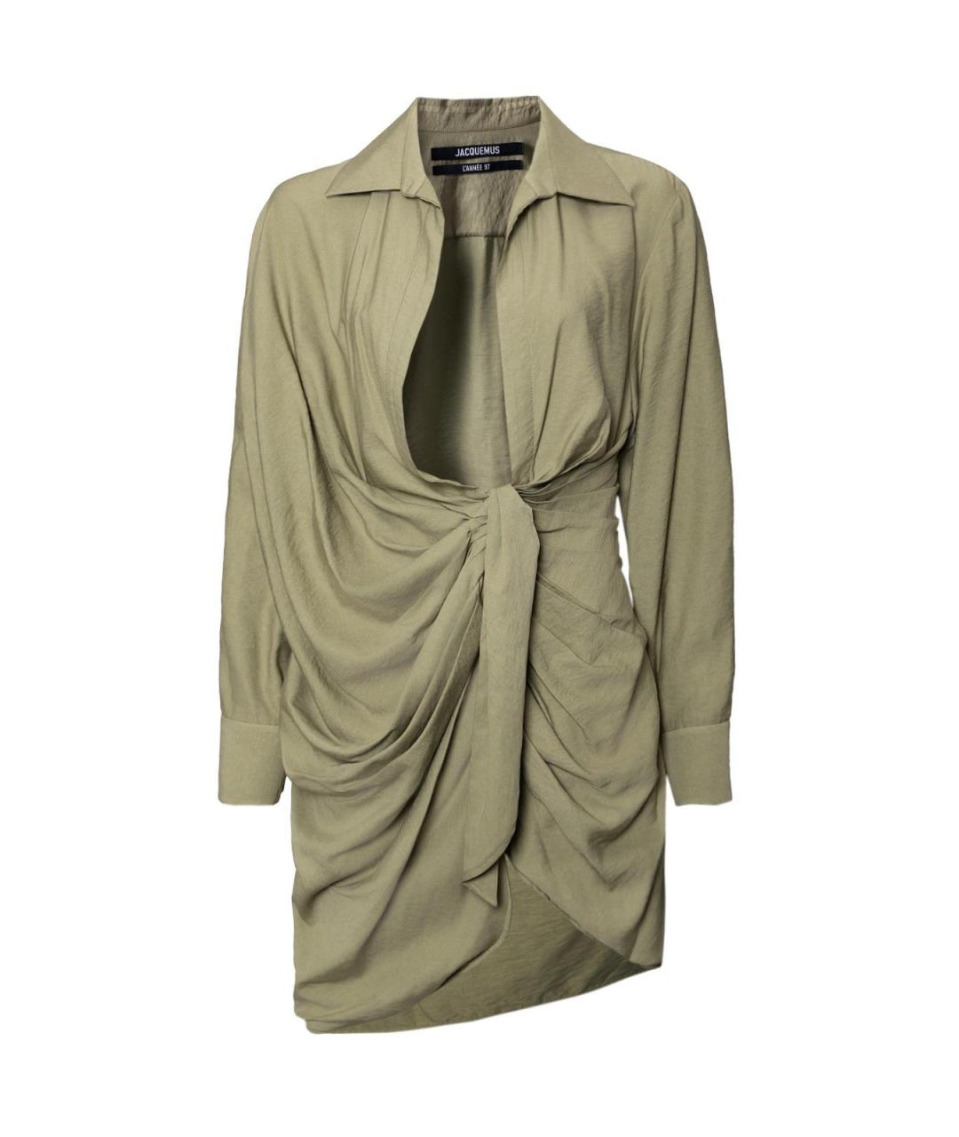 JACQUEMUS Зеленые вискозное повседневное платье, фото 4