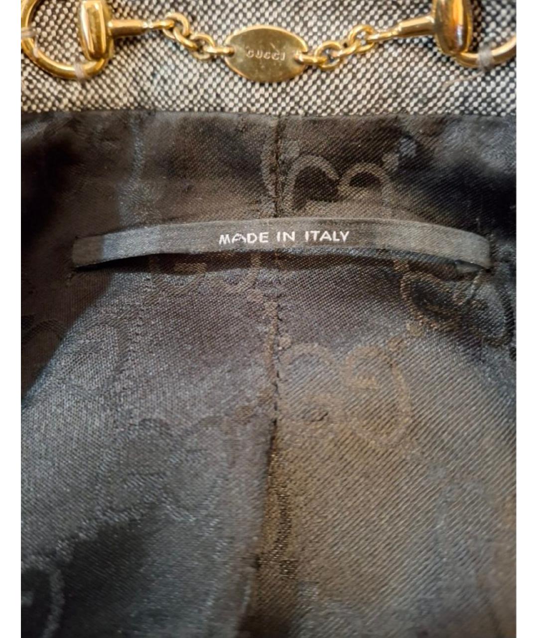 GUCCI Серый шерстяной жакет/пиджак, фото 7