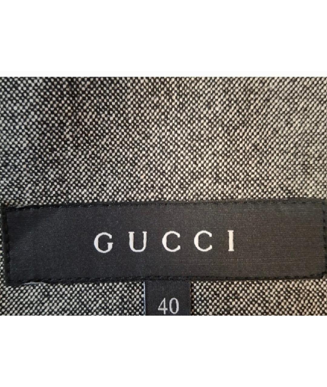GUCCI Серый шерстяной жакет/пиджак, фото 4