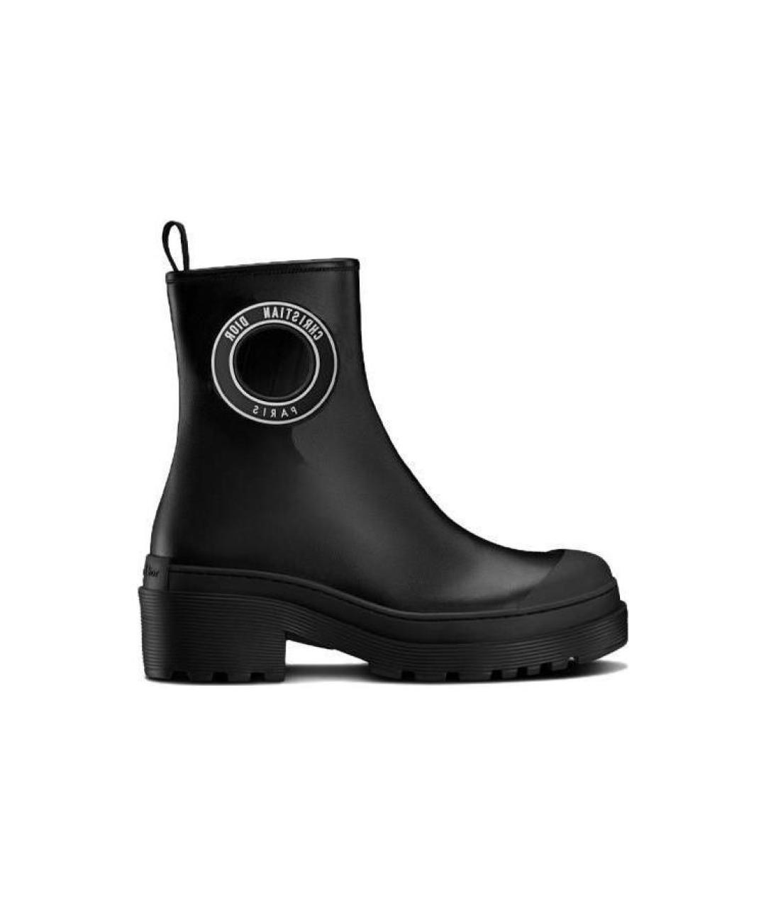 CHRISTIAN DIOR Черные кожаные полусапоги, фото 1