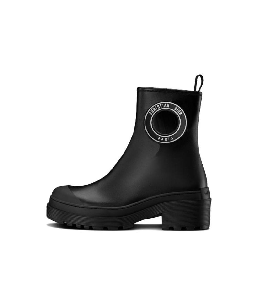 CHRISTIAN DIOR Черные кожаные полусапоги, фото 2