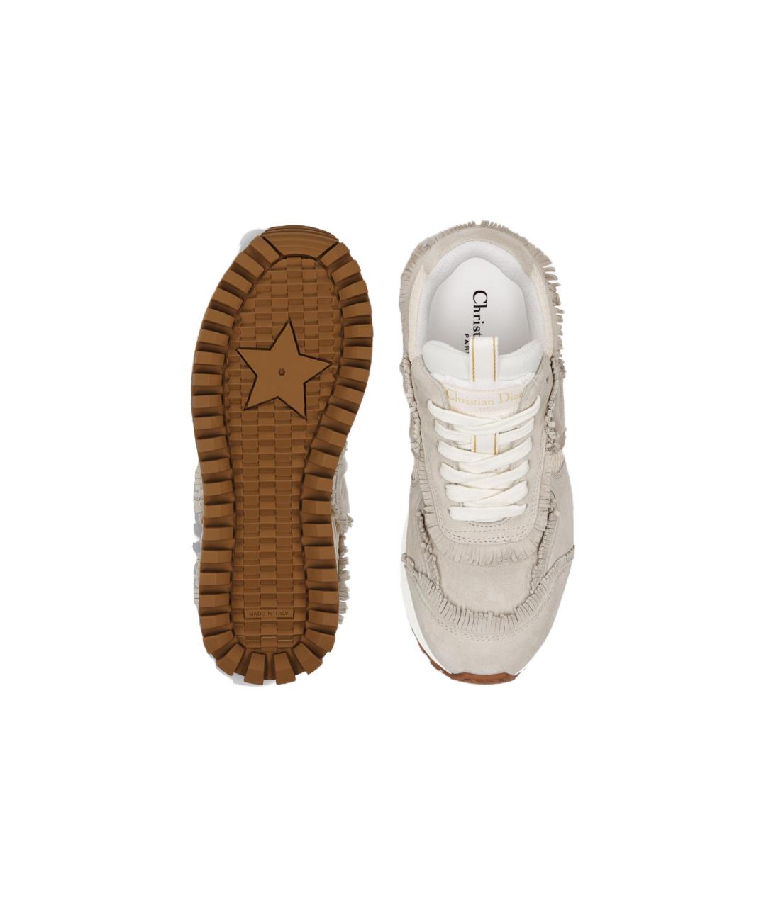 CHRISTIAN DIOR Бежевые замшевые кроссовки, фото 5
