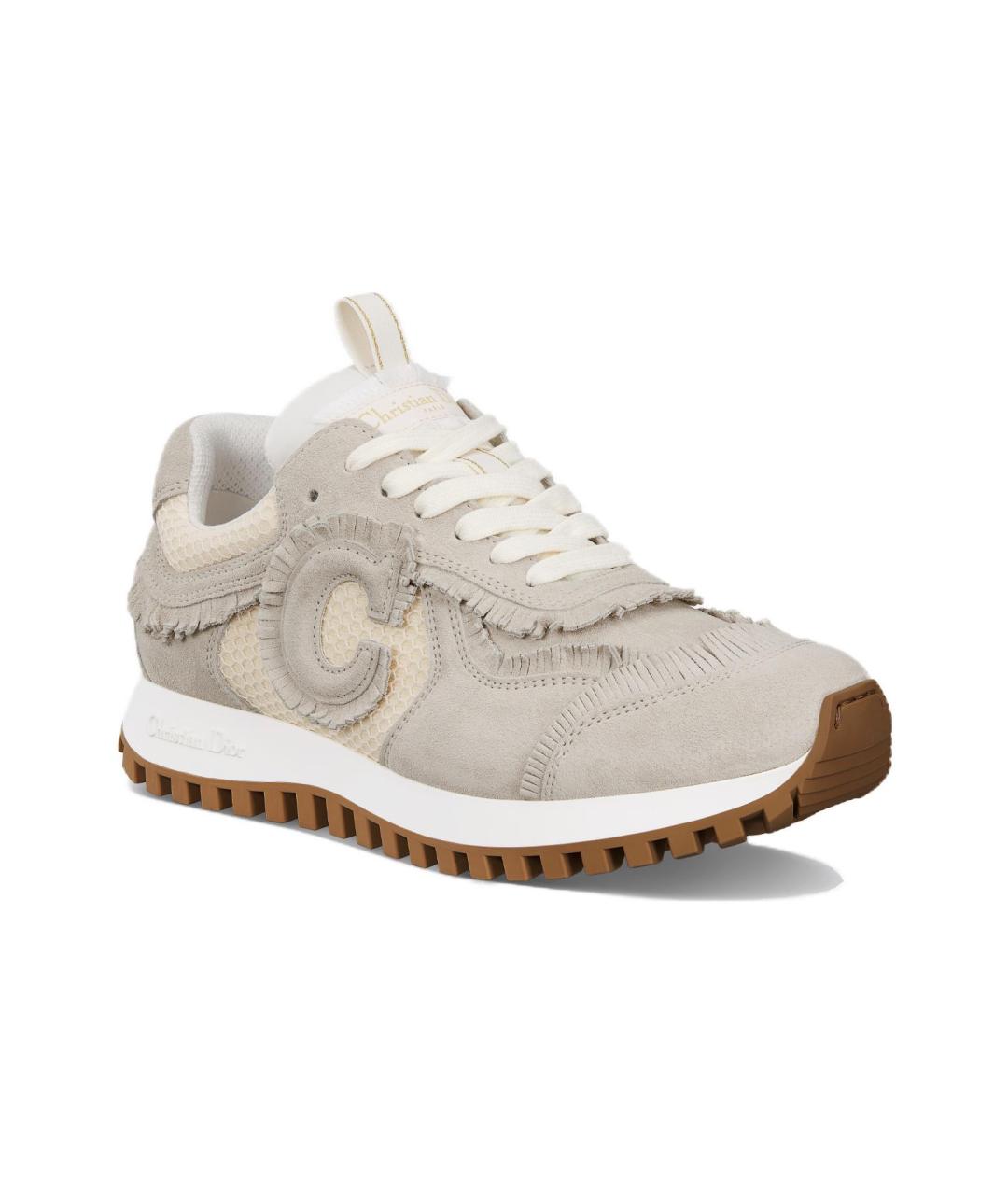 CHRISTIAN DIOR Бежевые замшевые кроссовки, фото 3