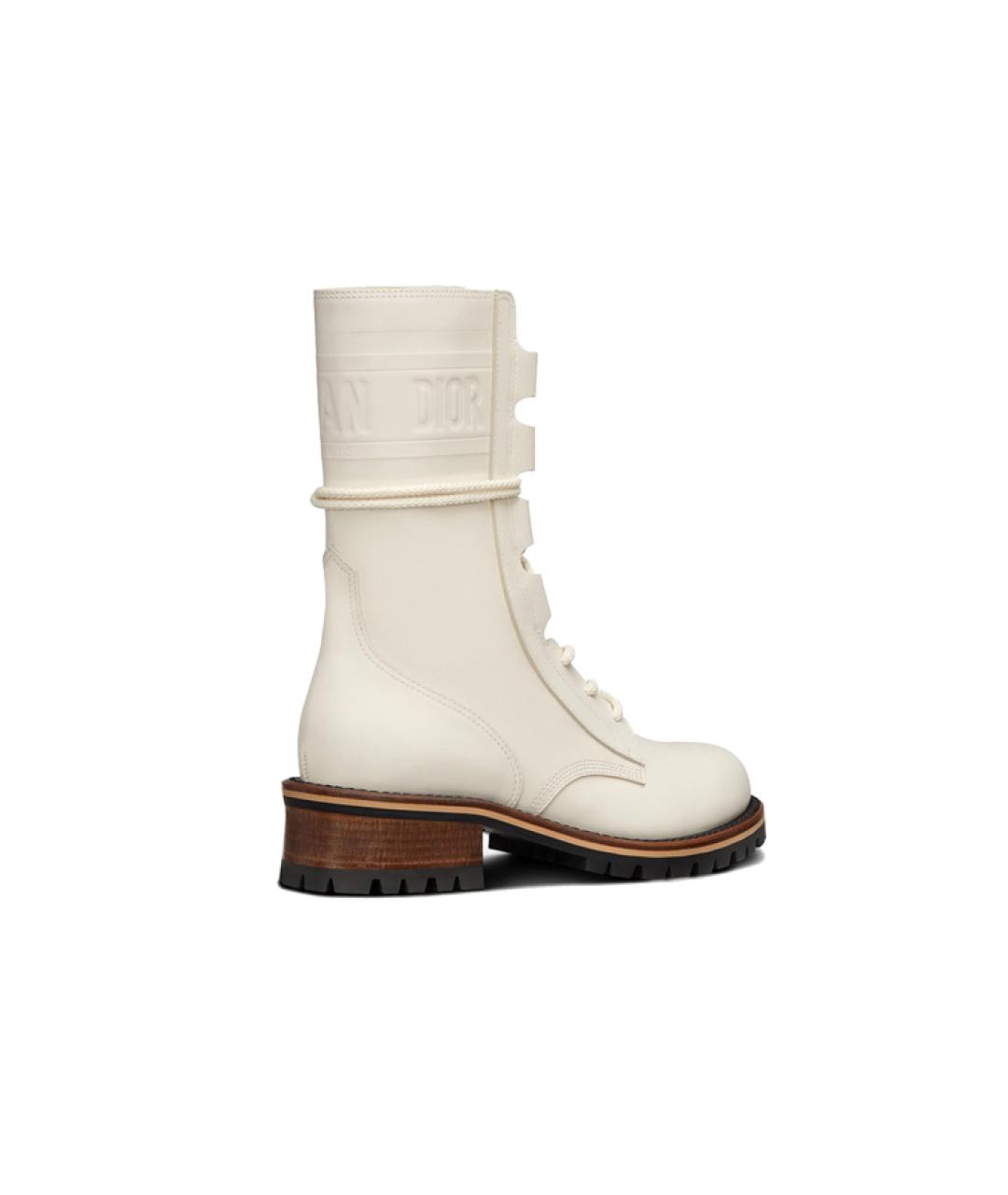 CHRISTIAN DIOR Бежевые кожаные ботинки, фото 4