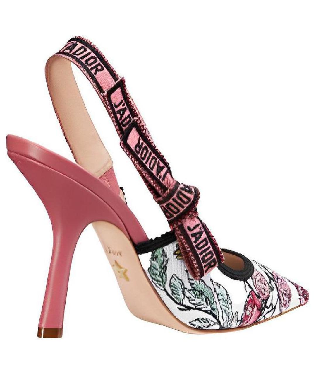 CHRISTIAN DIOR Розовые текстильные туфли, фото 4