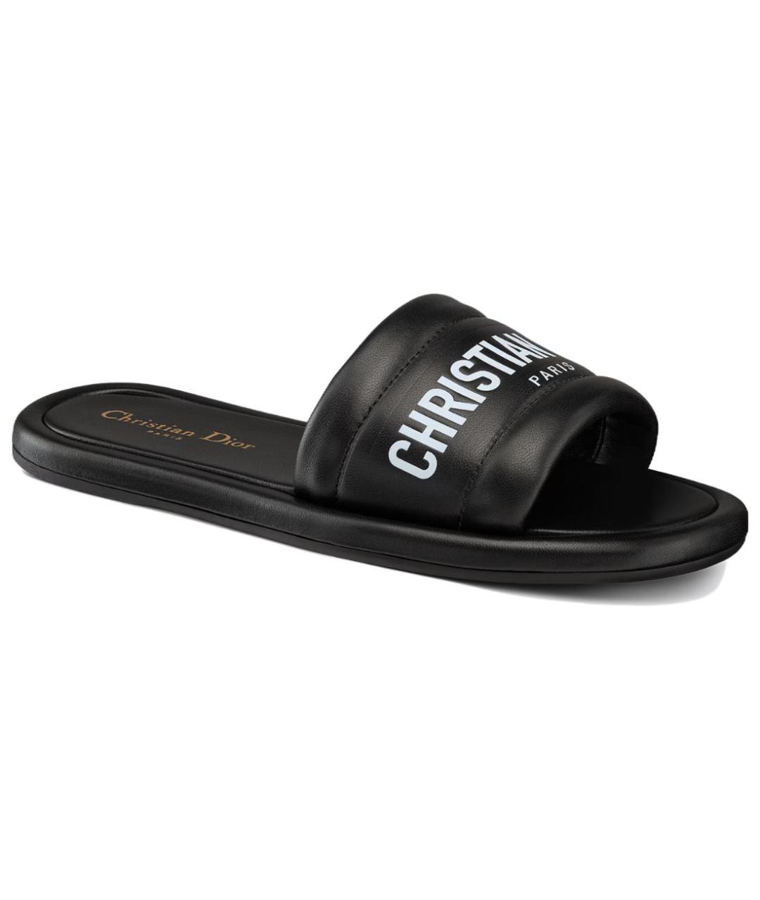 CHRISTIAN DIOR Черные кожаные сандалии, фото 3