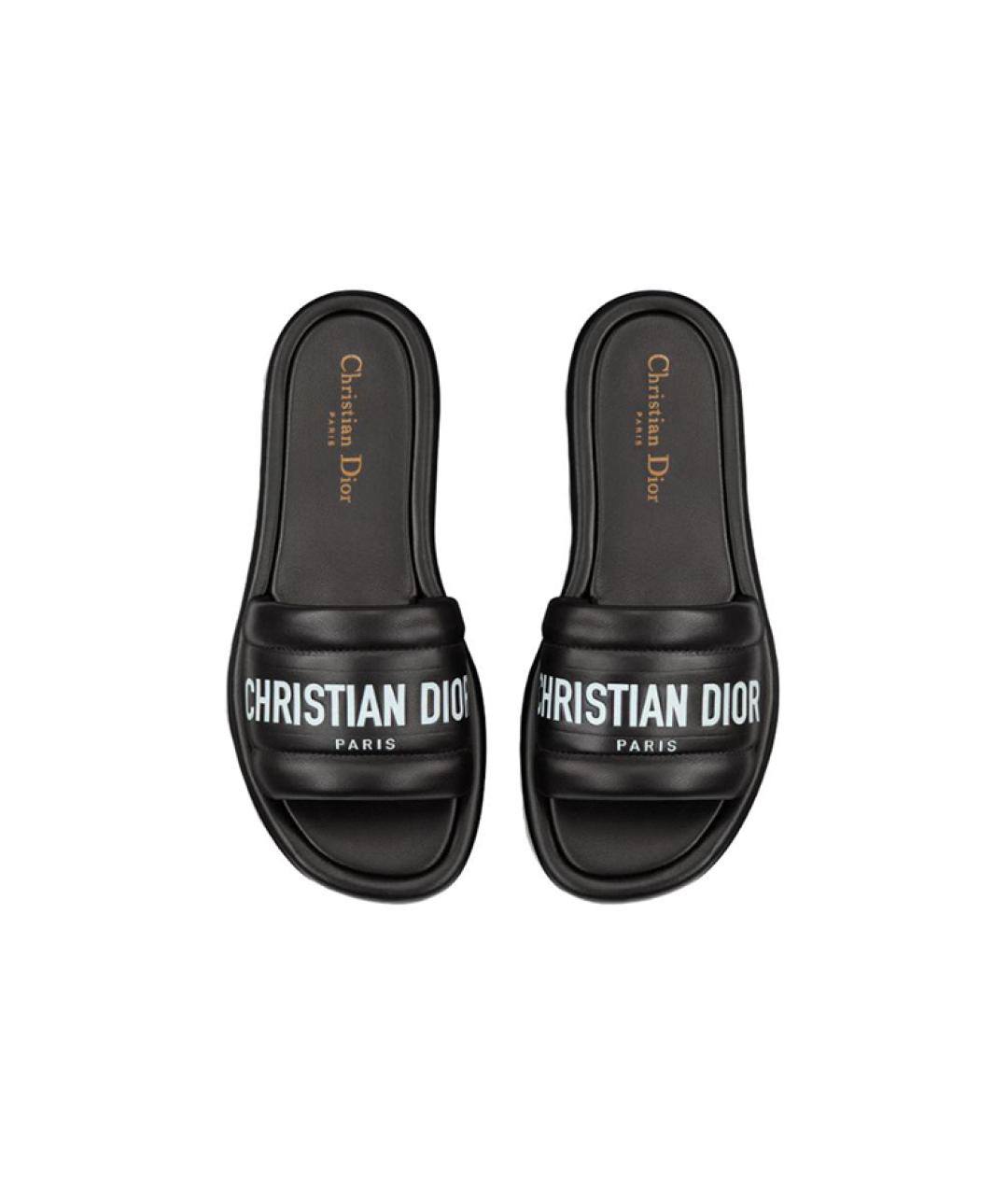 CHRISTIAN DIOR Черные кожаные сандалии, фото 4