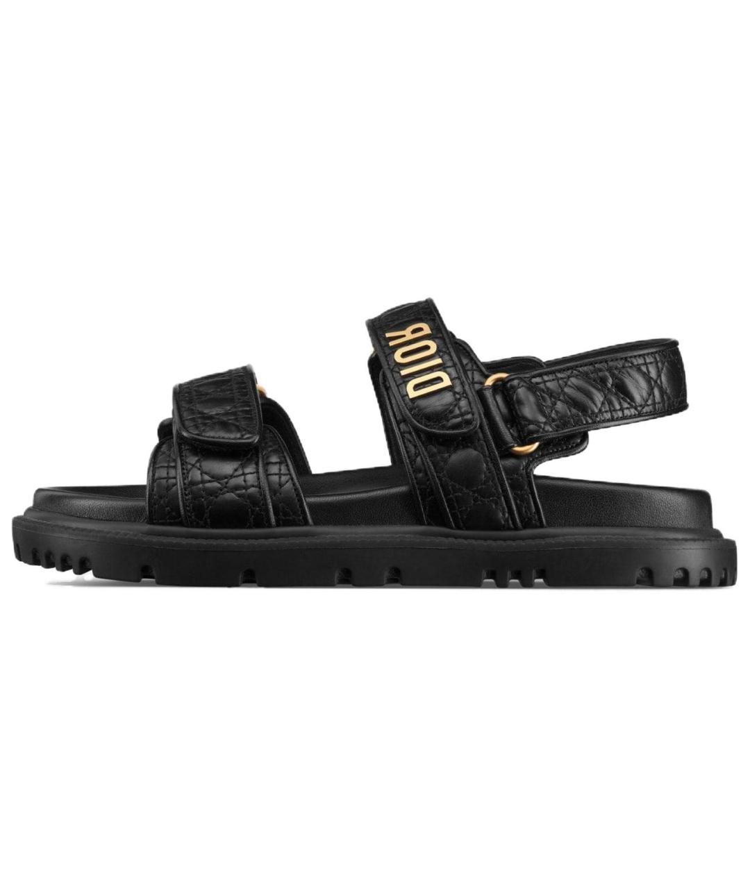 CHRISTIAN DIOR Черные кожаные сандалии, фото 2