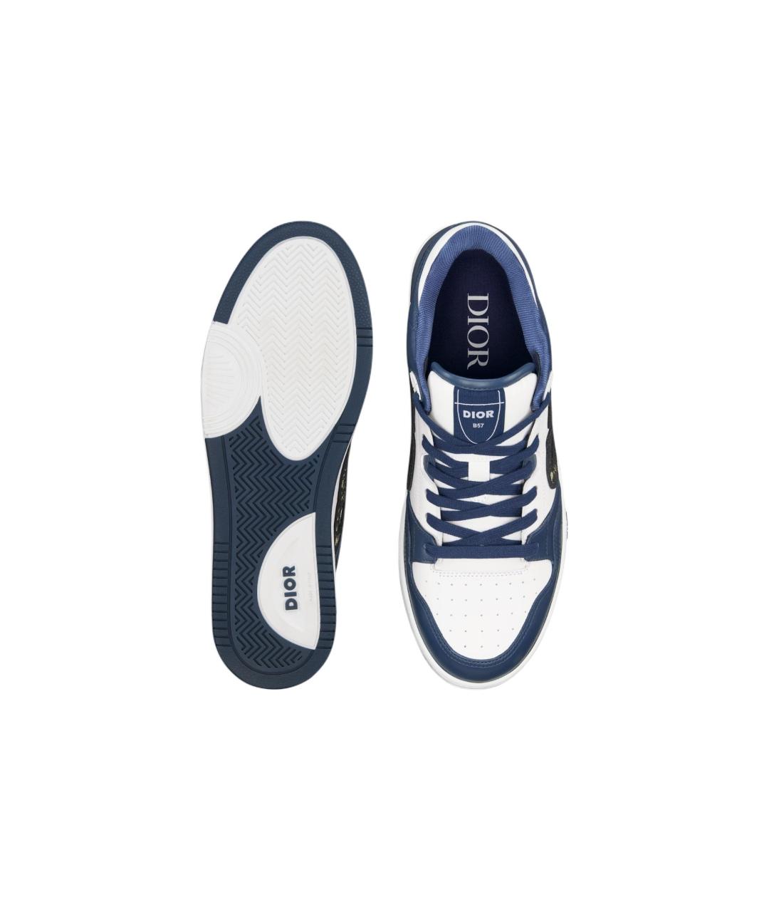 CHRISTIAN DIOR Темно-синие кожаные низкие кроссовки / кеды, фото 5