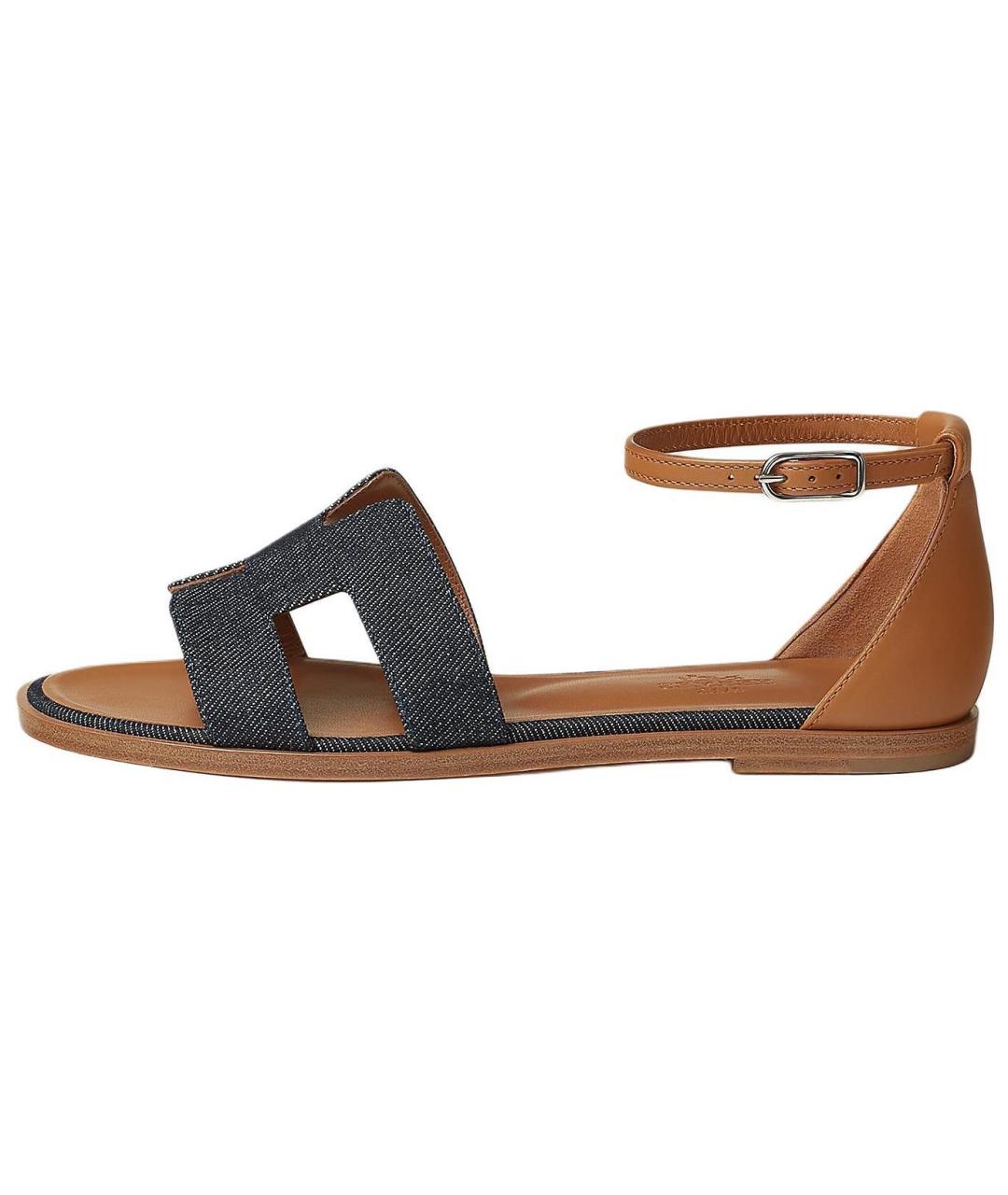 HERMES Коричневые сандалии, фото 2