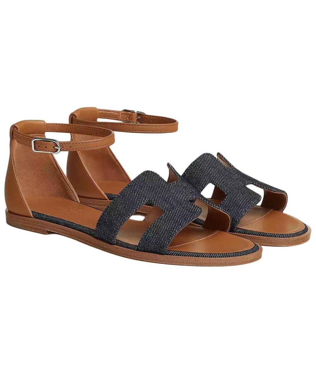 HERMES Коричневые сандалии, фото 3