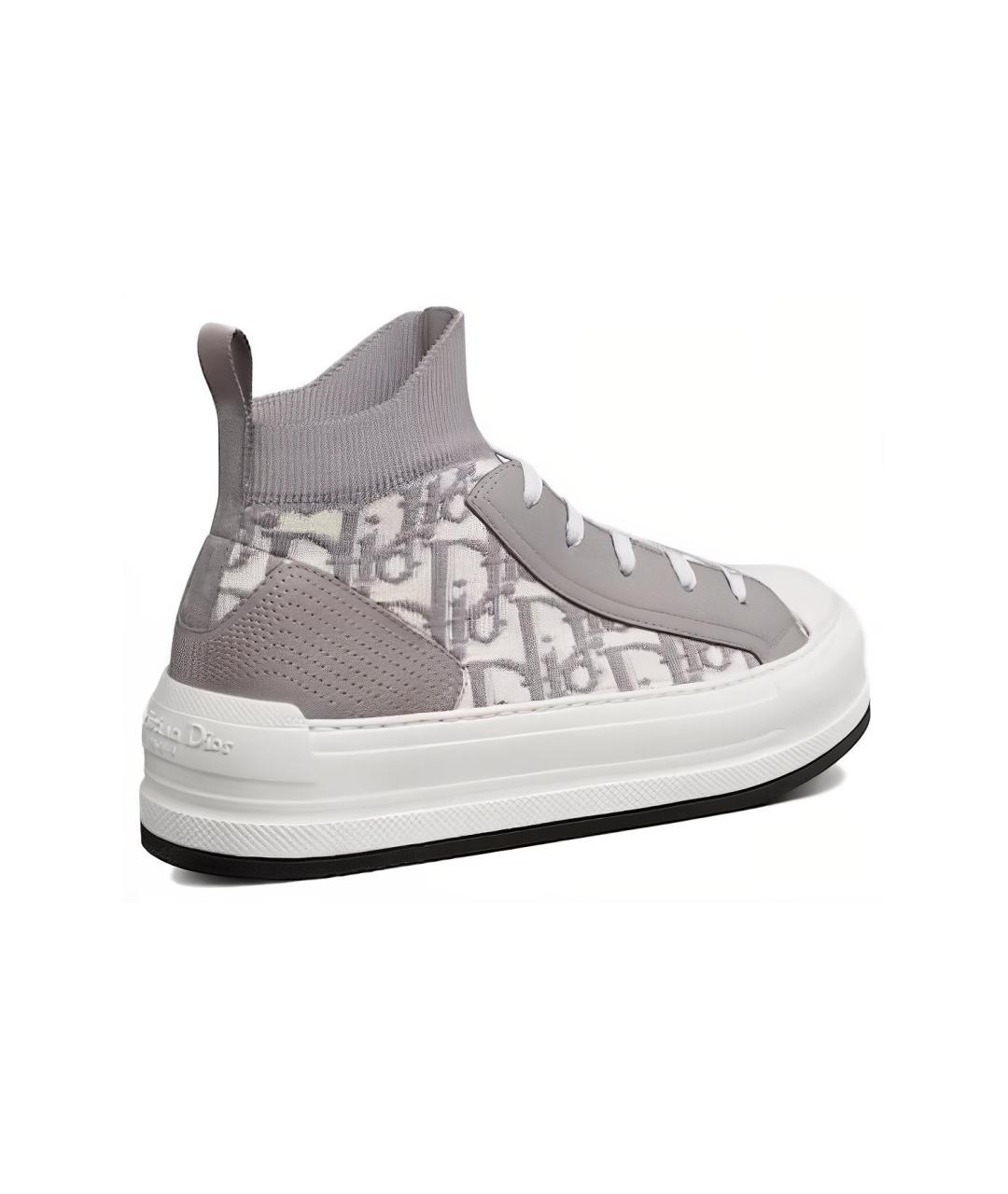 CHRISTIAN DIOR Серые бархатные кроссовки, фото 4