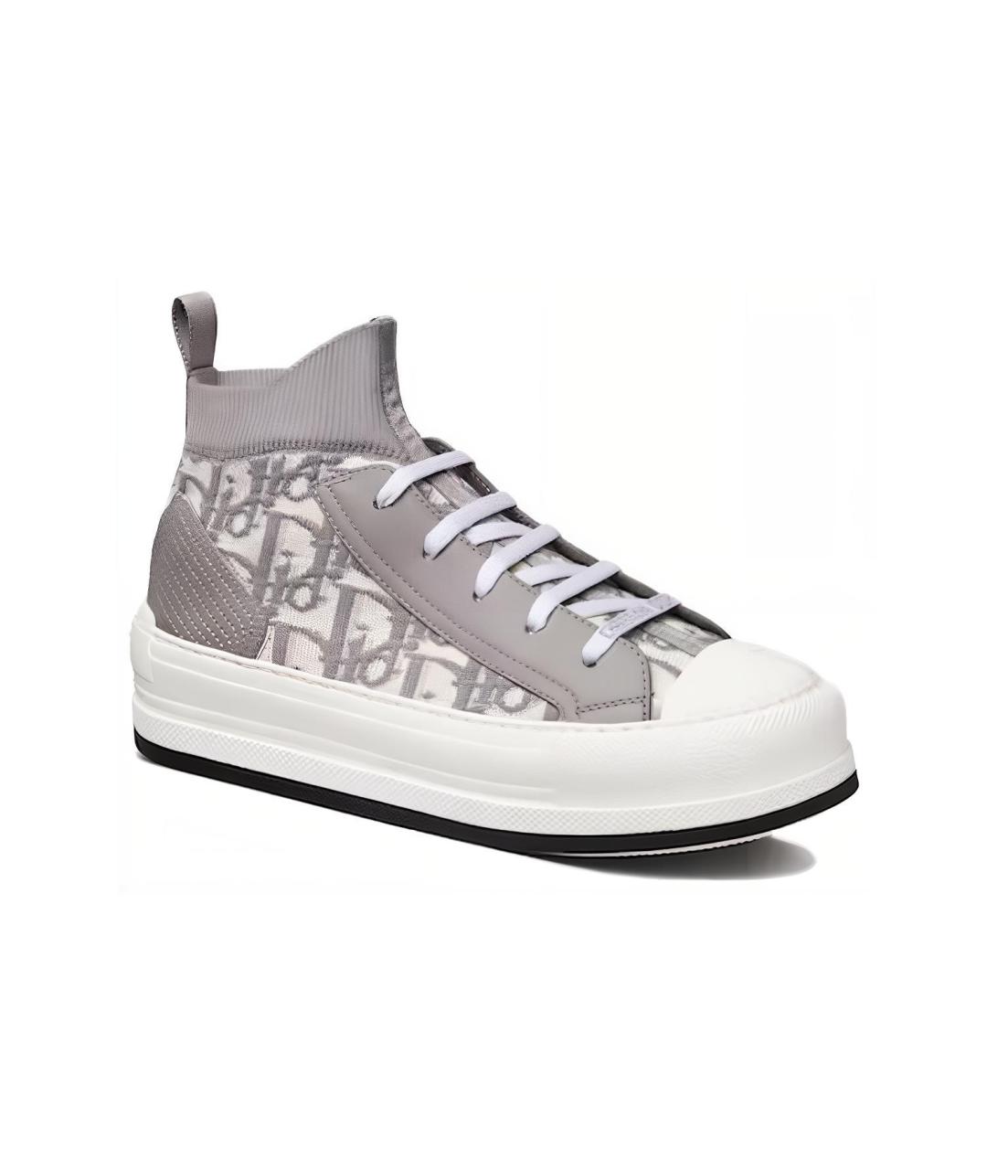 CHRISTIAN DIOR Серые бархатные кроссовки, фото 3