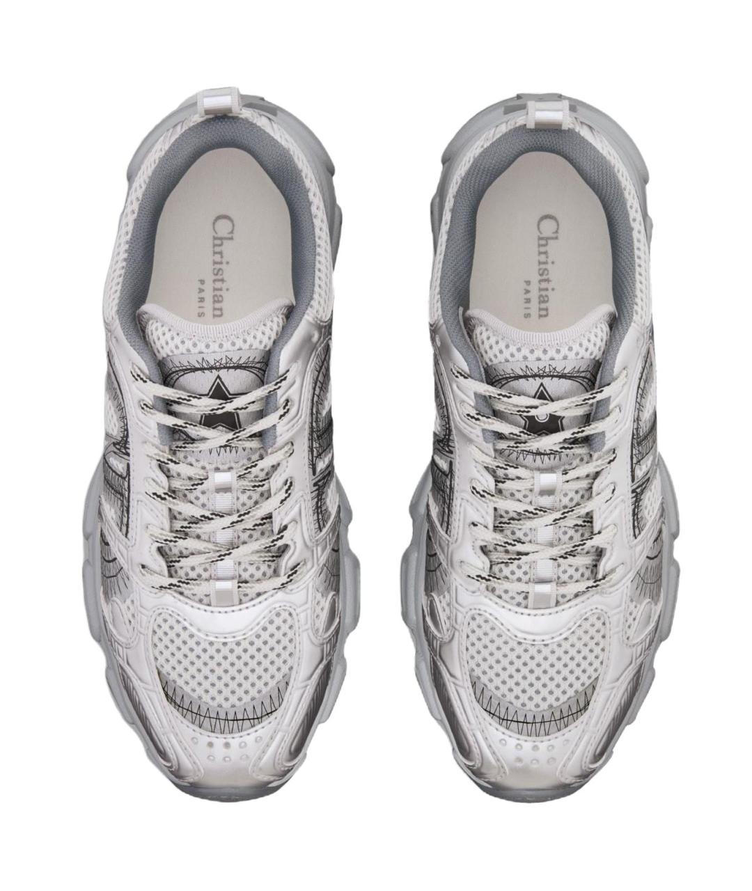 CHRISTIAN DIOR Серебряные текстильные кроссовки, фото 4