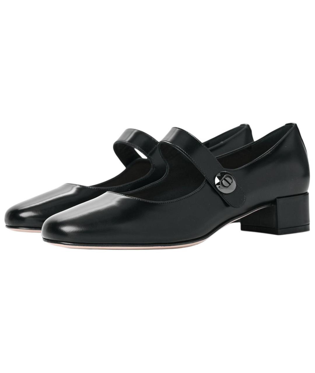 CHRISTIAN DIOR Черные кожаные туфли, фото 3