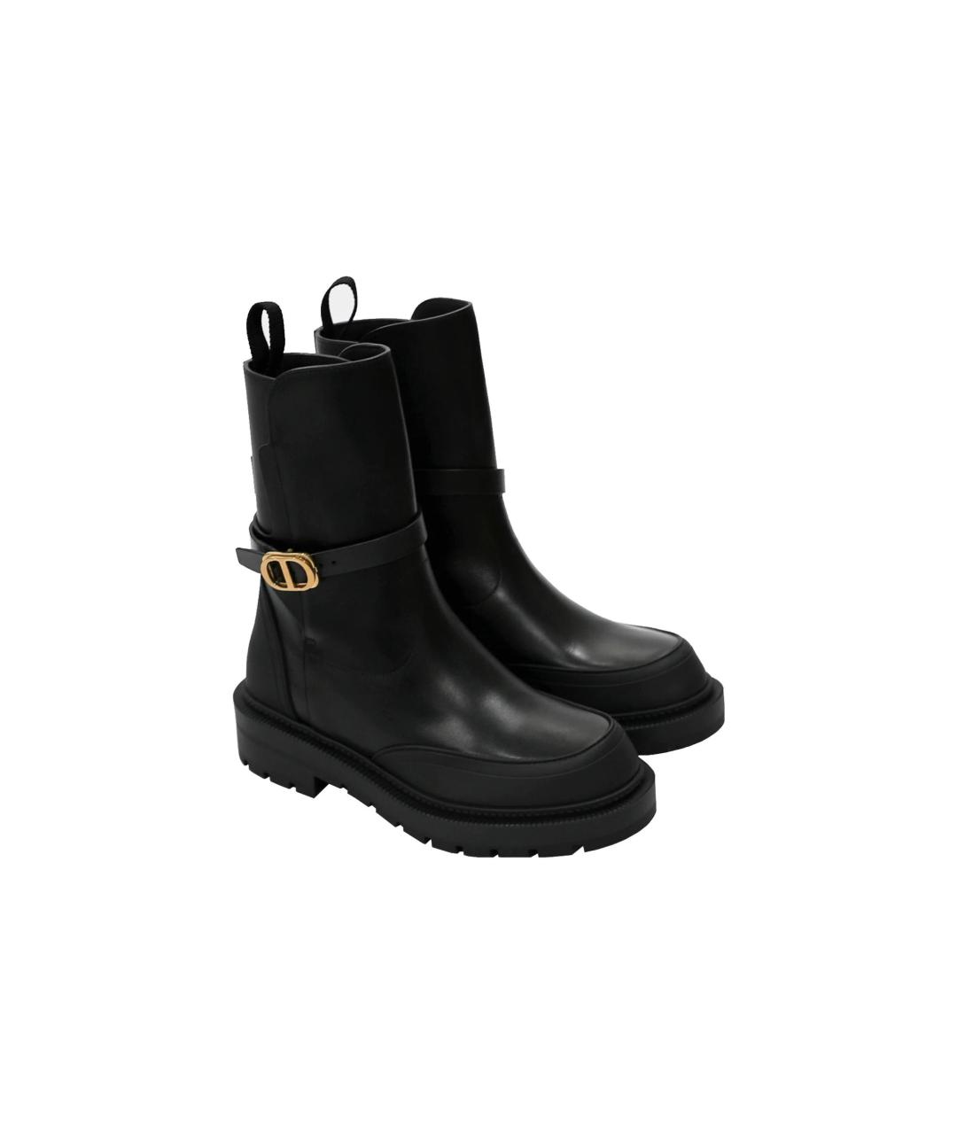 CHRISTIAN DIOR Черные кожаные полусапоги, фото 3