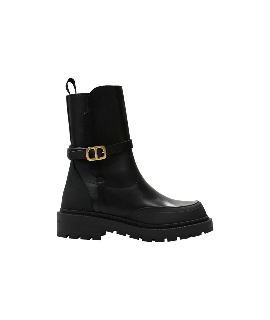 CHRISTIAN DIOR Черные кожаные полусапоги, фото 1