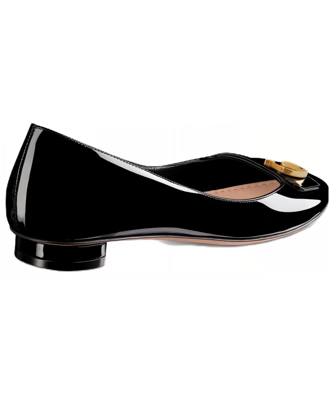 CHRISTIAN DIOR Черные балетки из лакированной кожи, фото 4