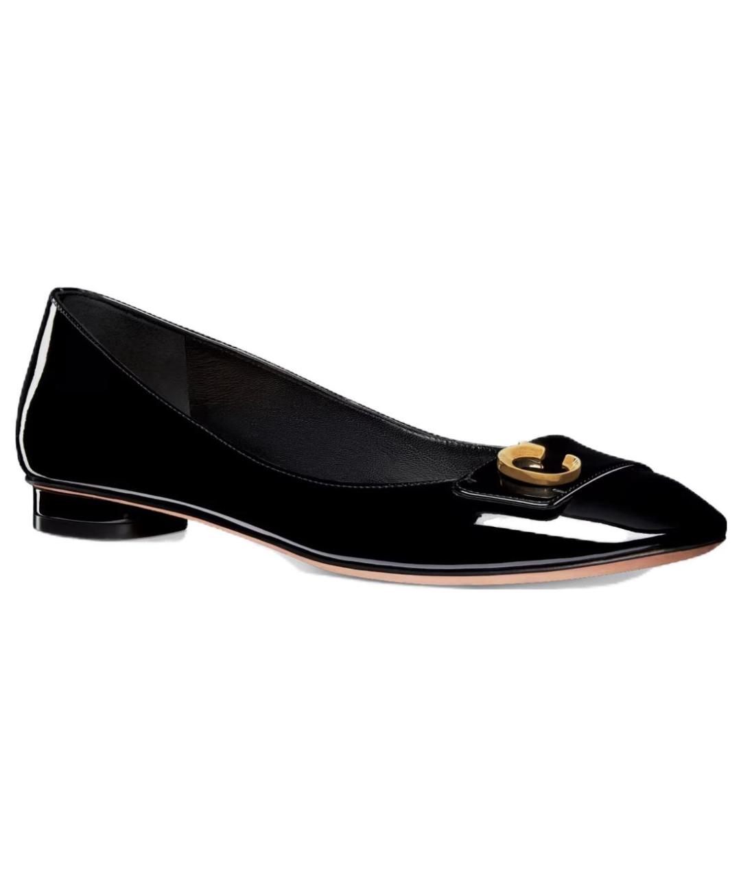 CHRISTIAN DIOR Черные балетки из лакированной кожи, фото 3