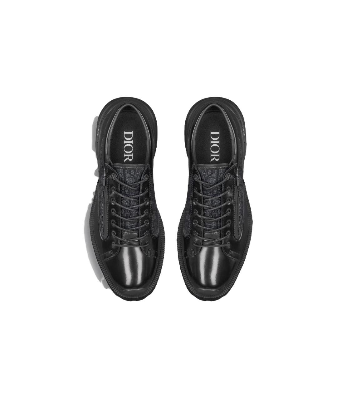 CHRISTIAN DIOR Черные кожаные низкие кроссовки / кеды, фото 4