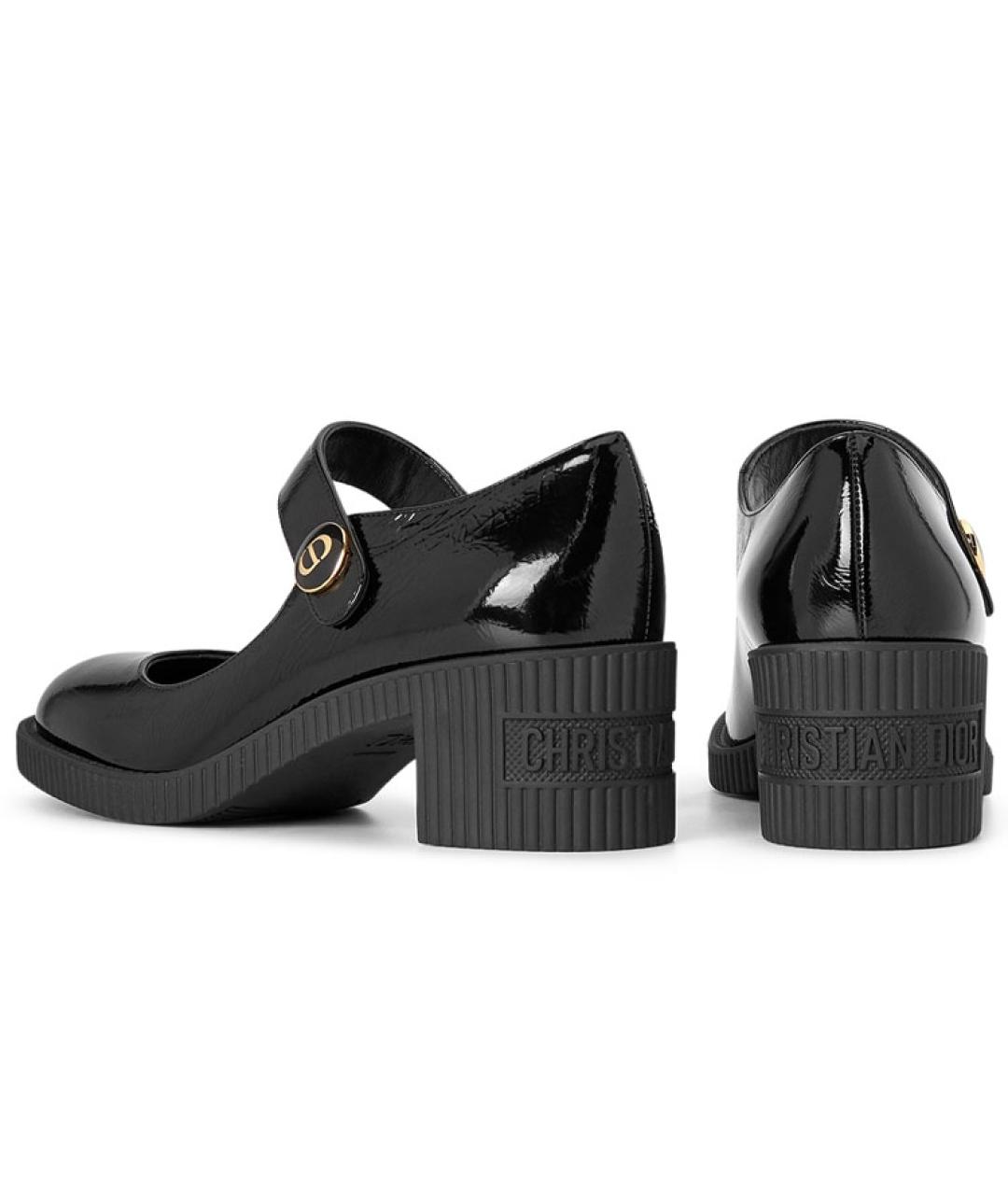 CHRISTIAN DIOR Черные туфли из лакированной кожи, фото 4