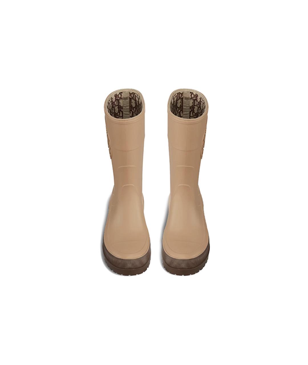 CHRISTIAN DIOR Бежевые резиновые сапоги, фото 3